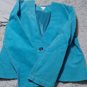 Old Navy turquoise corduroy blazer